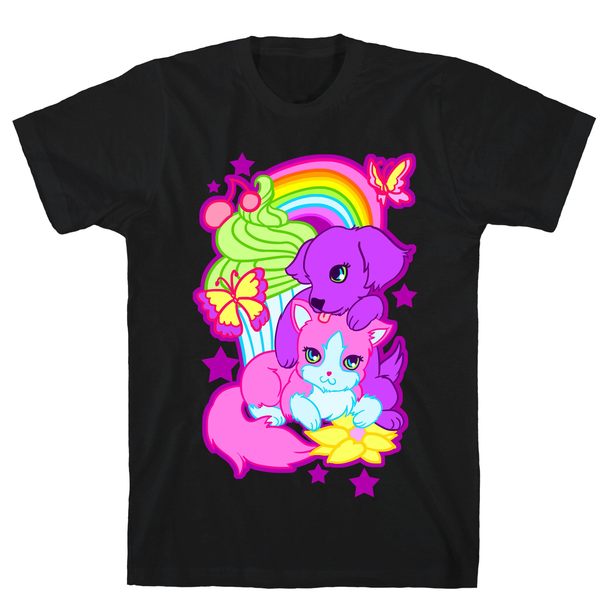 Double Trouble Rainbow Kitty & Puppy T-Shirt